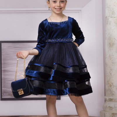 KIZ ÇOCUK KADİFE ELBİSE