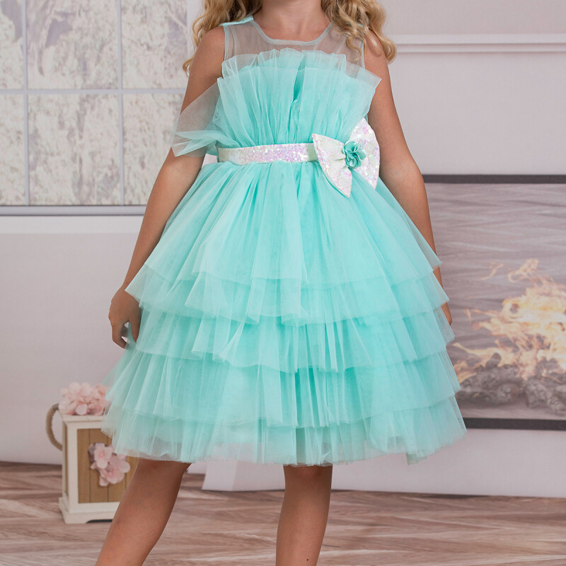 KIZ ÇOCUK TÜLLÜ ELBİSE